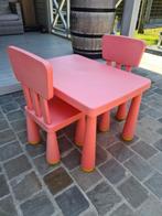 Kindertafeltje + 2 stoelen, Kinderen en Baby's, Kinderkamer | Tafels en Stoelen, Ophalen, Zo goed als nieuw, Stoel(en)