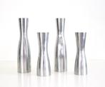 4 Vintage Erika Pekkari voor IKEA aluminium kandelaars, Maison & Meubles, Enlèvement ou Envoi, Métal