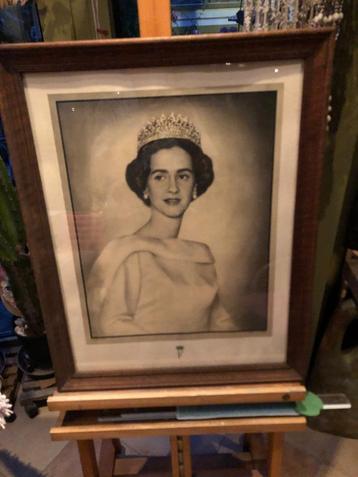 Portret Koningin Fabiola van België beschikbaar voor biedingen