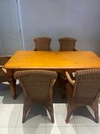 Tafel met 6 stoelen, Maison & Meubles, Tables | Tables à manger, Rectangulaire, Autres essences de bois, 50 à 100 cm, Enlèvement