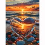 Peinture au diamant en forme de cœur de plage 50x40cm (carré, Envoi, Neuf, Bricolage