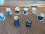 Collectie van 8 porseleinen en geëmailleerde vingerhoedjes, Verzamelen, Ophalen, Porselein