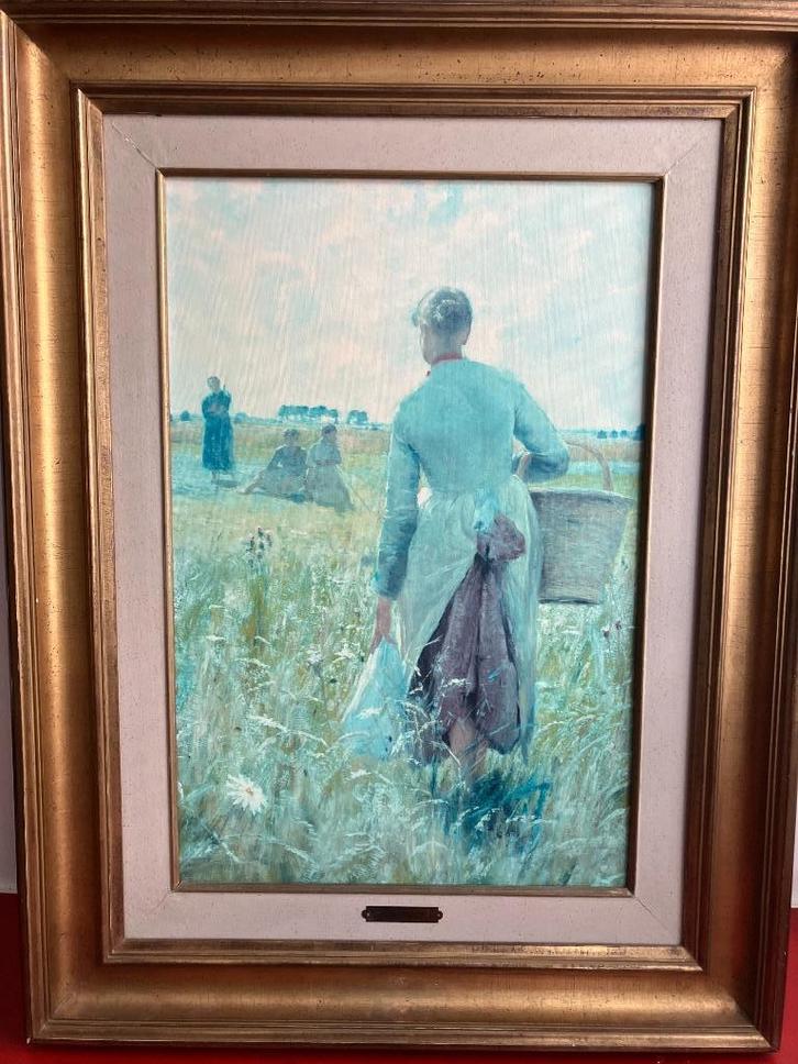 emile claus schilderij reproductie - op het veld, Antiek en Kunst, Kunst | Schilderijen | Klassiek, Ophalen