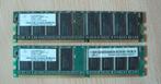 2 NANYA PC3200 512 MB DDR 400 Mhz, Computers en Software, RAM geheugen, Ophalen of Verzenden, DDR, Desktop, Gebruikt