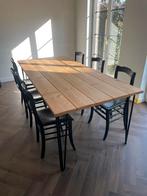 Houten tafel met bijhorende bank, Ophalen of Verzenden