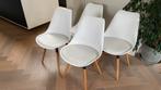 Eetkamerstoelen (4) kuipstoel, Huis en Inrichting, Ophalen, Gebruikt, Wit, Scandinavisch