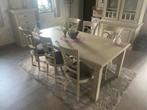 Complete, rustieke, eetkamerset in hout, Huis en Inrichting, Complete eetkamers, Ophalen, Zo goed als nieuw