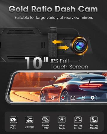 4K achteruitkijkcamera — Dash Cam-spiegel beschikbaar voor biedingen