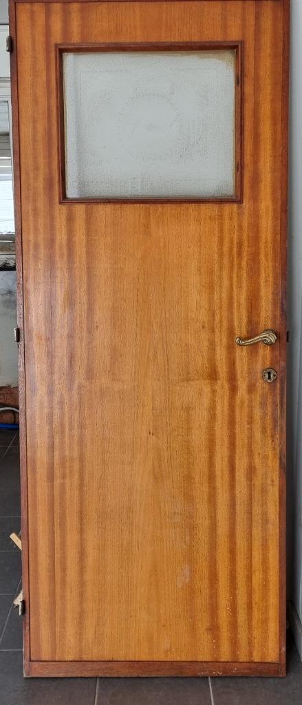 binnendeuren, Doe-het-zelf en Bouw, Deuren en Vliegenramen, Gebruikt, Binnendeur, 200 tot 215 cm, Glas, Hout, Ophalen