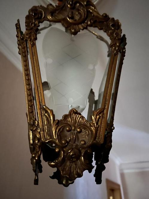 franse art nouveau BRASS plafondlamp, Antiquités & Art, Antiquités | Éclairage, Enlèvement