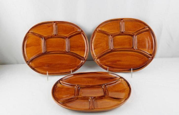 Set van 6 originele Saint-Clément (France) serveerborden, Antiek en Kunst, Antiek | Servies los, Ophalen