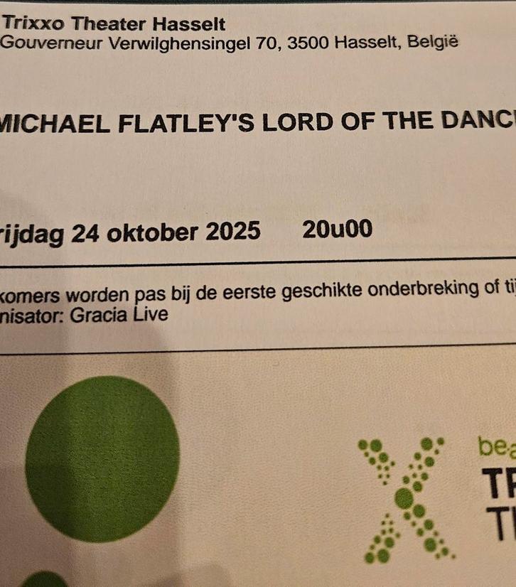 Lord of the dance  Michael flatley 2 personen, Tickets en Kaartjes, Overige Tickets en Kaartjes