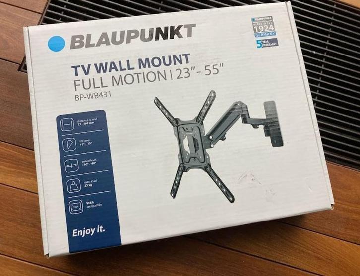TV muurbeugel Blaupunkt 23kg Full Motion Nieuw, Audio, Tv en Foto, Televisiebeugels, Nieuw, Ophalen
