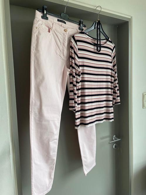 BETTY BARCLAY (40) mooie set roze broek + shirt lange mouw, Kleding | Dames, Broeken en Pantalons, Zo goed als nieuw, Maat 38/40 (M)