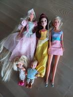 5 barbies Rapunzel, Belle,... en 2 babies, Kinderen en Baby's, Speelgoed | Poppen, Ophalen, Gebruikt, Barbie