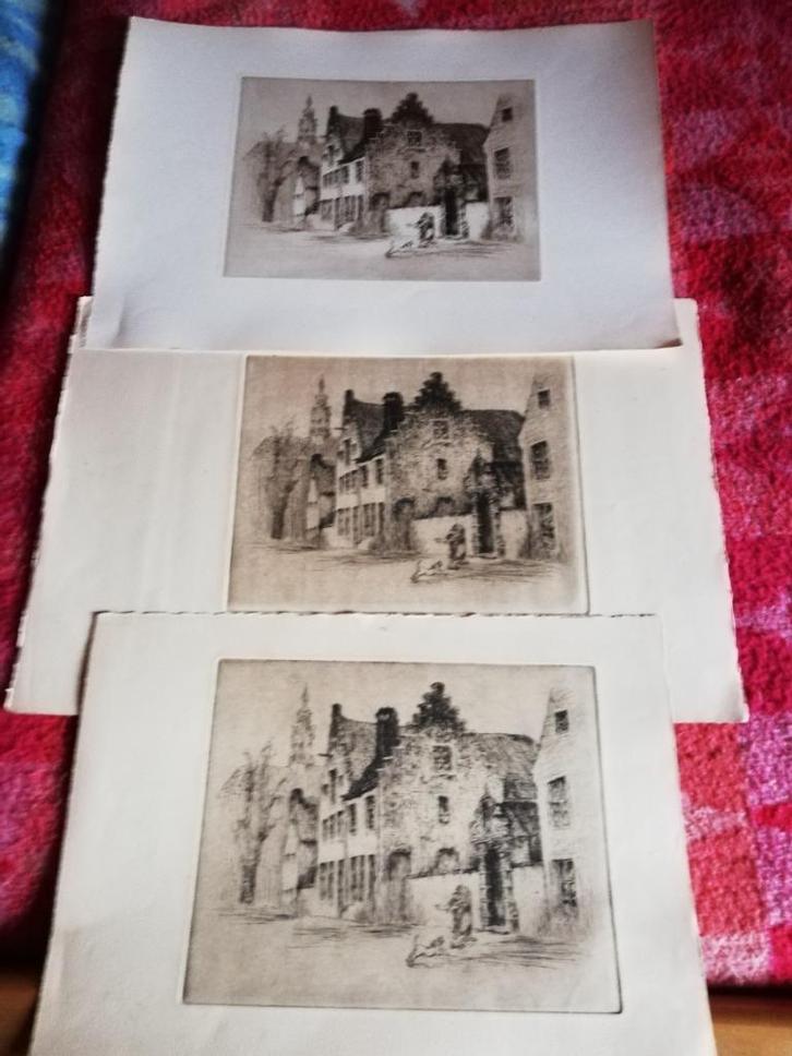 Naar G. Langie: de weg van de ets: 1e, 2e en defintieve druk, Antiek en Kunst, Kunst | Etsen en Gravures, Ophalen of Verzenden