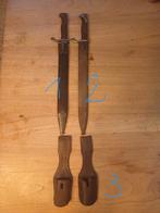 2x S98/05 butcher bajonet. 2 x koppelschoen S98/05, Verzamelen, Ophalen