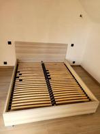 Bed 160 x 200 + lattenbodems, Huis en Inrichting, Ophalen, Gebruikt, Beige, Tweepersoons