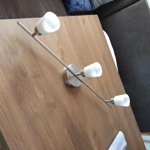Plafondlamp met 3 ledspots, Huis en Inrichting, Lampen | Plafondlampen, Zo goed als nieuw, Glas, Metaal, Ophalen