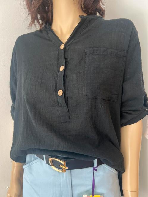 NC zwarte katoenen blouse, Kleding | Dames, Blouses en Tunieken, Nieuw, Ophalen of Verzenden
