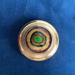 Mooie vintage poederdoos met ingelegd murano glas, Ophalen of Verzenden