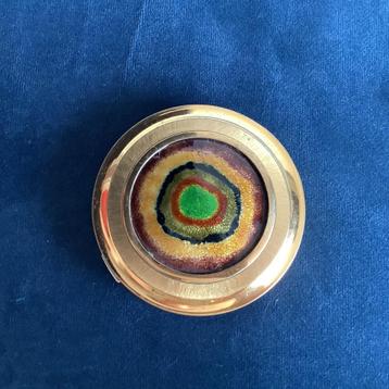 Mooie vintage poederdoos met ingelegd murano glas beschikbaar voor biedingen