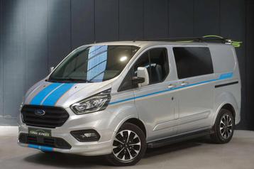 Ford Transit Custom 2.0 TDCi L1H1 Sport DoubleC Automaat-Nav, Autos, Cuir, Argent ou Gris, Achat, Entreprise