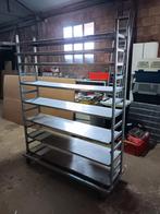 Rek op wielen met 8 uitneembare inox leggers, Ophalen, Gebruikt
