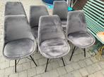 6 grijze stoelen, Huis en Inrichting, Stoelen, Grijs, Zo goed als nieuw, Ophalen