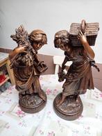 2 Bronzen Beelden Auguste Moreau, Antiek en Kunst, Ophalen, Brons