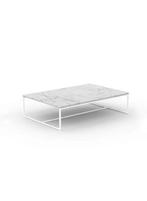 TABLE BASSE SALON EN VRAIE MARBRE BLANC, MODERN DESIGN MARMER, 100 à 150 cm, Rectangulaire, 50 à 100 cm