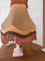 2x identieke lamp-lampenkap - vintage/retro - voet in albast, Huis en Inrichting, Ophalen, Zo goed als nieuw