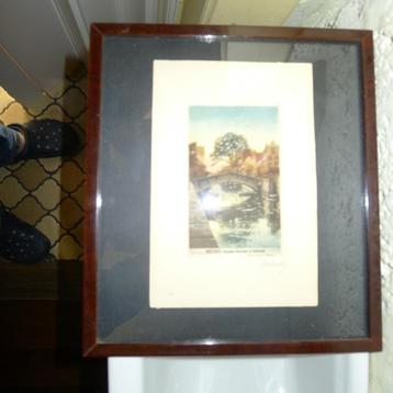 Zicht op BRUGGE „Le Doyenné” Originele ets beschikbaar voor biedingen