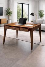 Handgemaakte massief eiken tafel uit oude schrijnwerkerij, Huis en Inrichting, Ophalen, Gebruikt