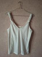 H&M Wit Geribbeld Cami Topje met Geknoopte Bandjes - Maat S, H&M, Wit, Ophalen of Verzenden, Zo goed als nieuw
