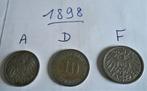 Deutsches Reich 10 pfennig 1898 - lettre A-D-F, Timbres & Monnaies, Enlèvement ou Envoi, Monnaie en vrac, Allemagne