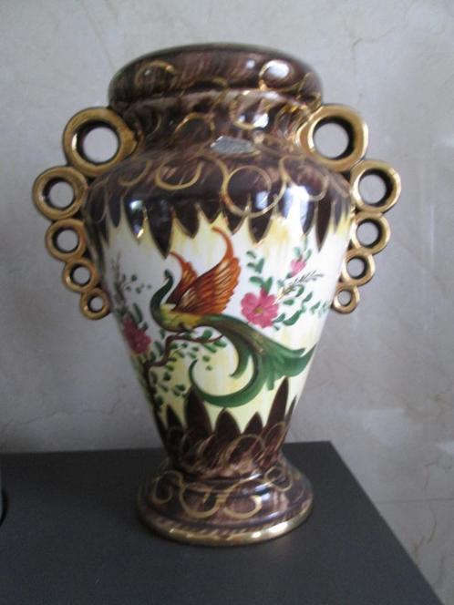 Mooie H Bequet vaas van 27 cm hoog hand painted, Antiek en Kunst, Antiek | Vazen, Ophalen of Verzenden