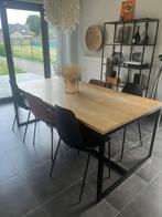 massief eiken tafel, Huis en Inrichting, Tafels | Eettafels, Eikenhout, 200 cm of meer, Zo goed als nieuw, Vijf personen of meer