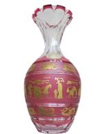 Roserouge kristal Val Saint Lambert met Chinoise goudopleg, Antiek en Kunst, Ophalen