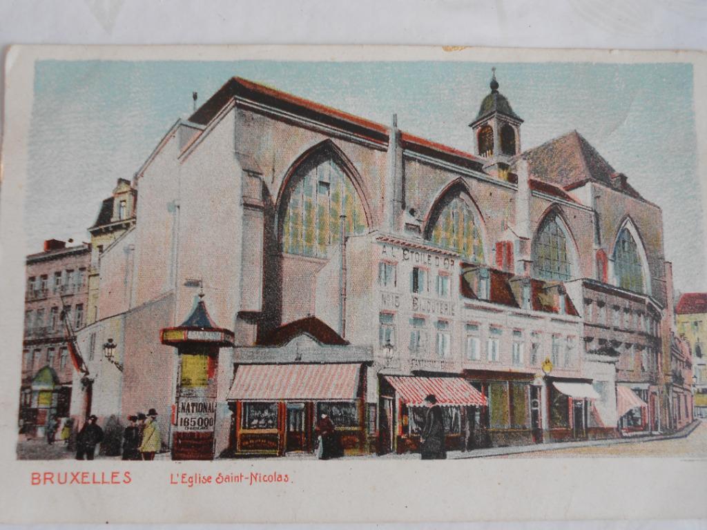 carte postale Église Saint-Nicolas, Bruxelles (vers 1900), Enlèvement ou Envoi, Avant 1920, Non affranchie, Bruxelles (Capitale)