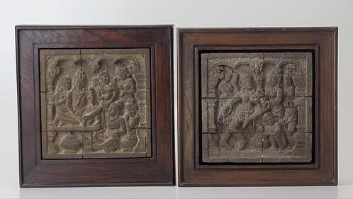 Oude replica's van steenhouwen -borobudur temple - indonesia, Antiek en Kunst, Kunst | Niet-Westerse kunst, Ophalen of Verzenden
