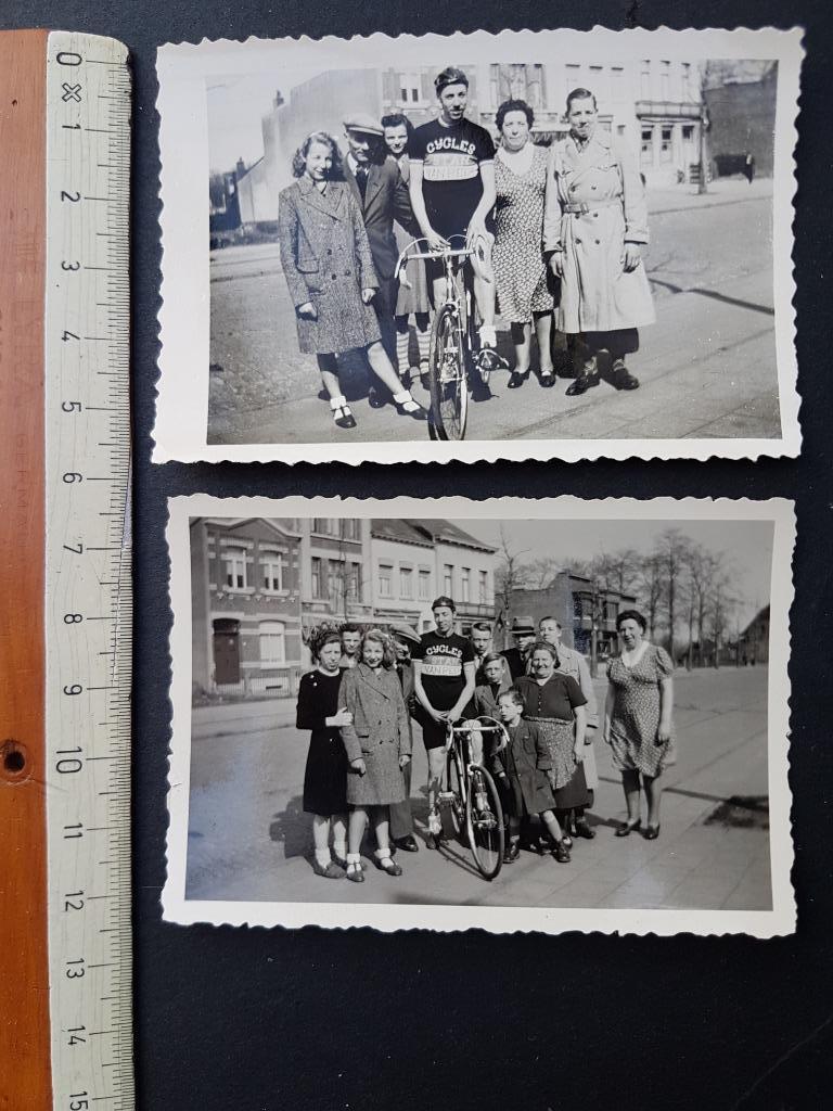 2 photos du pilote cycliste Stan Van Peer Wommelgem ?, Collections, Photos & Gravures, Utilisé, Photo, Autres sujets/thèmes, 1940 à 1960