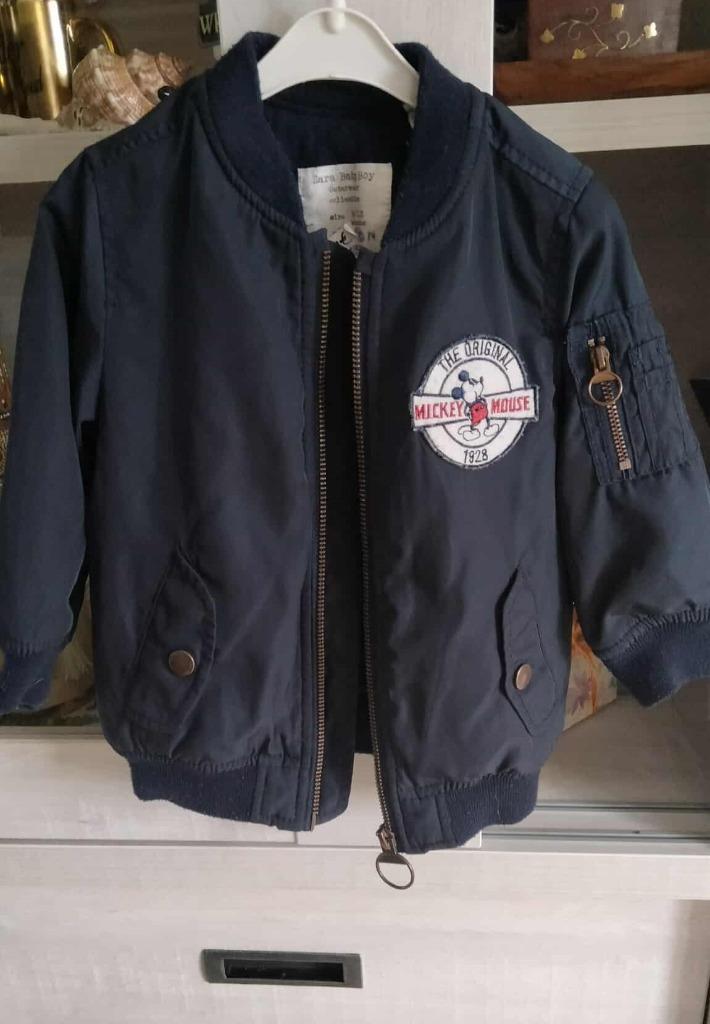 jas Mickey / bomberjack maat 80 Zara, Kinderen en Baby's, Babykleding | Maat 80, Zo goed als nieuw, Jongetje, Jasje, Ophalen of Verzenden