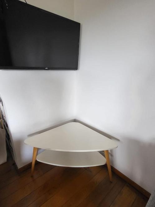 Table basse en coin blanche, Huis en Inrichting, Tafels | Salontafels, Zo goed als nieuw, 50 tot 75 cm, 50 tot 100 cm, 50 tot 100 cm