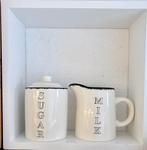 Ensemble sucre & pot à lait – céramique noir et blanc, Enlèvement, Comme neuf