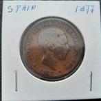 Spanje: 10 centimos 1877 Koning Alfonso XII, Postzegels en Munten, Munten | Europa | Niet-Euromunten, Verzenden, Overige landen