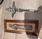 tin.kruisbeeld,beeldje in kader van lourdes.5 voor 2 stuks, Ophalen, Zo goed als nieuw