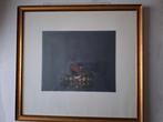 Fraaie mezzotint Tomoe Yokoi Stilleven met roos in glas, Ophalen