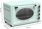 Blauw/zeegroene TurboTronic Retro Mini Oven, Ophalen, Minder dan 45 cm, Gebruikt, Minder dan 45 cm