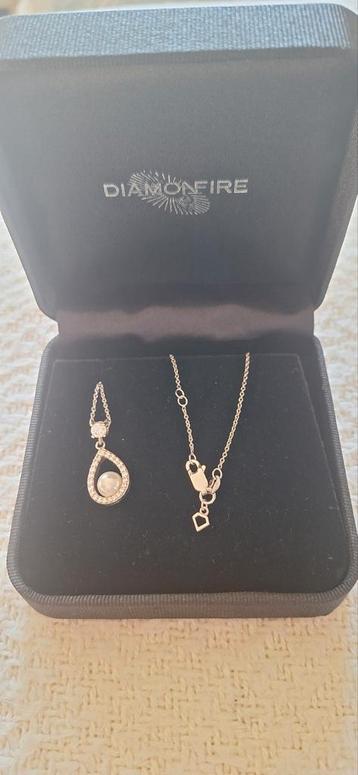 Diamonfire zilveren ketting met hanger beschikbaar voor biedingen
